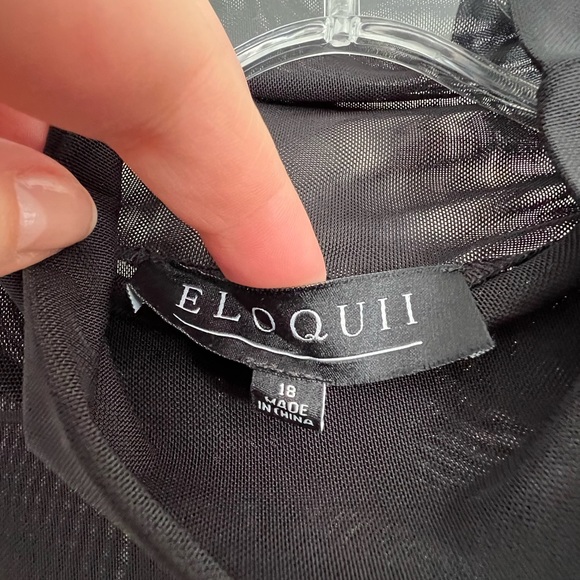 Eloquii Black Mesh Turtleneck Dress - Picture 6 of 9